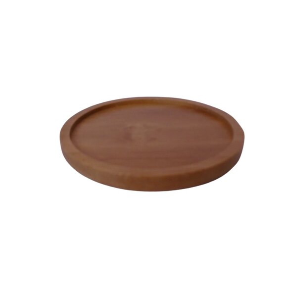 Succulent Pots 3 in Mandala Boho Multicolor Ceramic with Bamboo Trays 2 Pcs Set - Picture 6 of 7